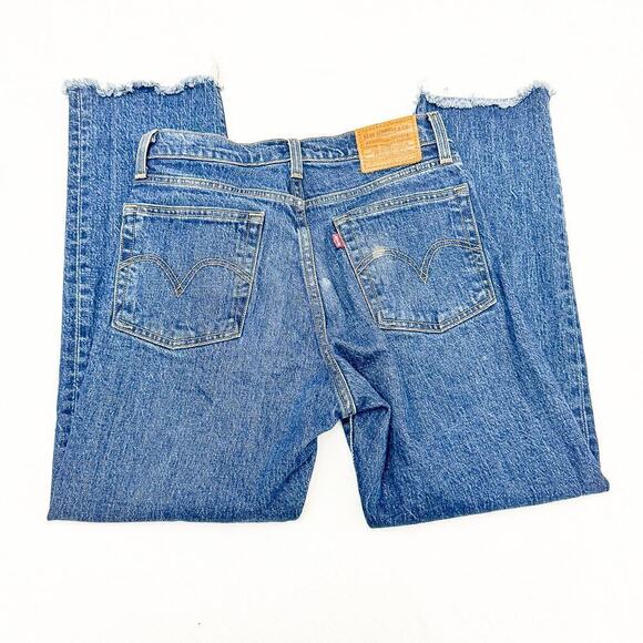 Levi's Wedgie Straight Raw Hem Button-Fly Denim Jeans Size 26 - Picture 5 of 9